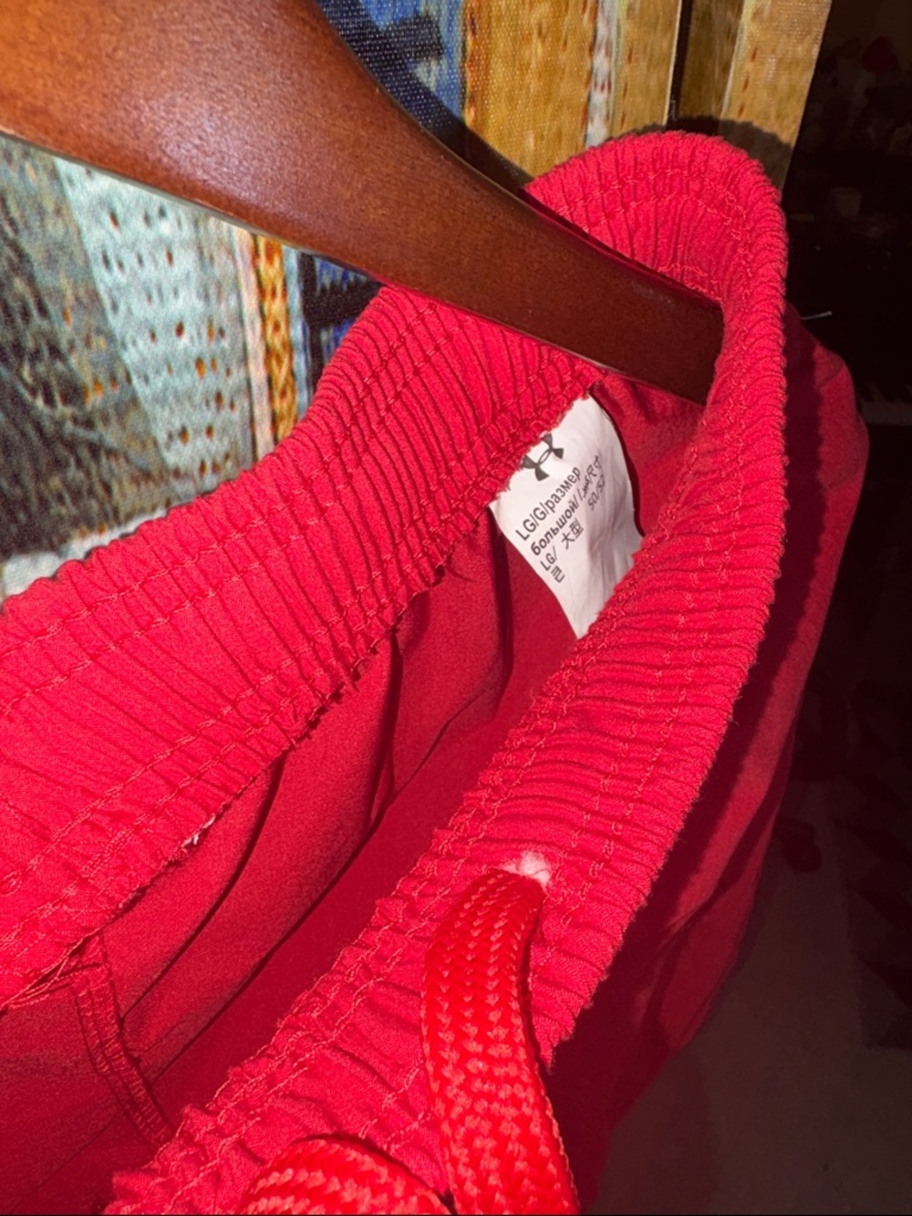 Under Armour Red Drawstring Athletic Shorts - Picture 3 of 3